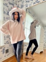 ETCYY Womens Oversized Sweaters Fall 2024 Fashion Clothes Trendy Batwing Sleeve Colorblock Striped Knit Pullover Sweater Tops - Image 7