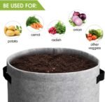 Potato Grow Bags with Flap 10 Gallon, 4 Pack Planter Pot with Handles and Harvest Window for Potato Tomato and Vegetables, Black and Gray - Image 4