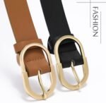 VONMELLI 3 Pack Women's Belts for Jeans Pants Fashion Gold Buckle Ladies Dress Belt - Image 2