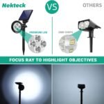 Nekteck Solar Lights, 2-in-1 Solar Spot Lights Outdoor, Waterproof Solar Powered Landscape Spotlights, Bright and Dark Sensing, Auto On/Off for Yard, Pathway, Garden, Driveway (2 Pack, Warm White) - Image 5