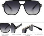 SOJOS Retro Trendy Aviator Polarized Sunglasses Men Women Vintage 70s Square Stylish Frame Sun Glasses SJ2283 - Image 4