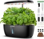 Indoor Garden Hydroponics Growing System: 12 Pods Plant Germination Kit Garden Kit Growth Lamp Countertop with LED Grow Light Hydrophonic Planter Grower Harvest Vegetable Lettuce