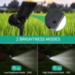 Nekteck Solar Lights, 2-in-1 Solar Spot Lights Outdoor, Waterproof Solar Powered Landscape Spotlights, Bright and Dark Sensing, Auto On/Off for Yard, Pathway, Garden, Driveway (2 Pack, Warm White) - Image 3