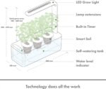 Click & Grow Indoor Herb Garden Kit with Grow Light | Smart Garden for Home Kitchen Windowsill | Easier Than Hydroponics Growing System | Vegetable Gardening Starter (3 Basil Pods Included), White - Image 6