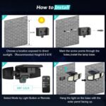 Tuffenough Solar Outdoor Lights 2500LM 210 LED Security Lights with Remote Control,3 Heads Motion Sensor Lights, IP65 Waterproof,270° Wide Angle Flood Wall Lights with 3 Modes(2 Packs) - Image 6