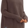 LILLUSORY Women's Oversized Turtleneck Sweaters Fall Batwing Sleeve Ribbed Tunic Sweater