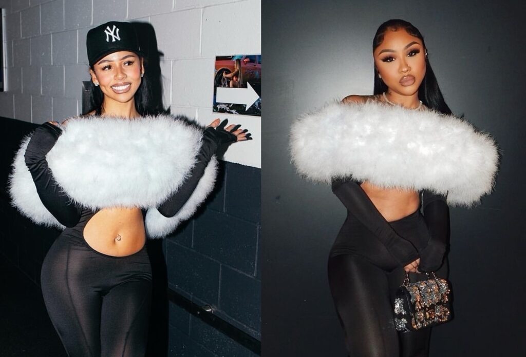 Who-Wore-it-Better-Mariah-the-Scientist-vs.-Ari-Fletcher-in-BoisCamp-s-Faux-Fur-Trimmed-Cut-Out-Blac