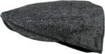 Wonderful Fashion Men's Classic Herringbone Tweed Wool Blend Newsboy Ivy Hat (Large/X-Large, Charcoal) - Image 3