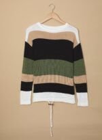 Dokotoo Fall Sweaters Round Neck Striped Cute Winter Pullover Sweaters for Women Trendy 2024 Drawstring - Image 5