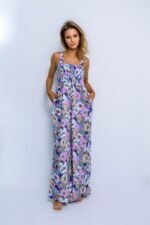 Happy Sailed Womens Overalls Casual Floral Print Sleeveless Jumpsuit High Waist Wide Leg Romper Jumpsuits with Pockets - Image 6