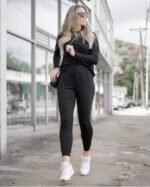 PRETTYGARDEN Women's Fall 2 Piece Lounge Outfit Long Sleeve Crewneck Pullover Tops High Waisted Pants Set Tracksuit - Image 2