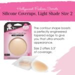 Hollywood Fashion Secrets Silicone Coverups, Size 2, Hypoallergenic, Reusable, Washable, Gentle on Skin, Ultra Thin, Self Adhesive, Light Shade, 1 Pack - Image 3