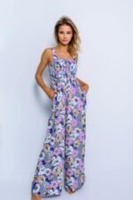 Happy Sailed Womens Overalls Casual Floral Print Sleeveless Jumpsuit High Waist Wide Leg Romper Jumpsuits with Pockets - Image 7