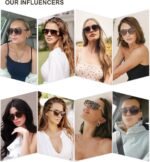 SOJOS Retro Aviator Sunglasses for Women Men,Trendy Rectangle Womens Mens Shades Sun Glasses SJ2202 - Image 2