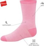 Hanes Girls' Ultimate Fashion Crew Socks Pack, Lightweight Stretch Crew Socks, Assorted 10-Pair Pack, Small - Image 3