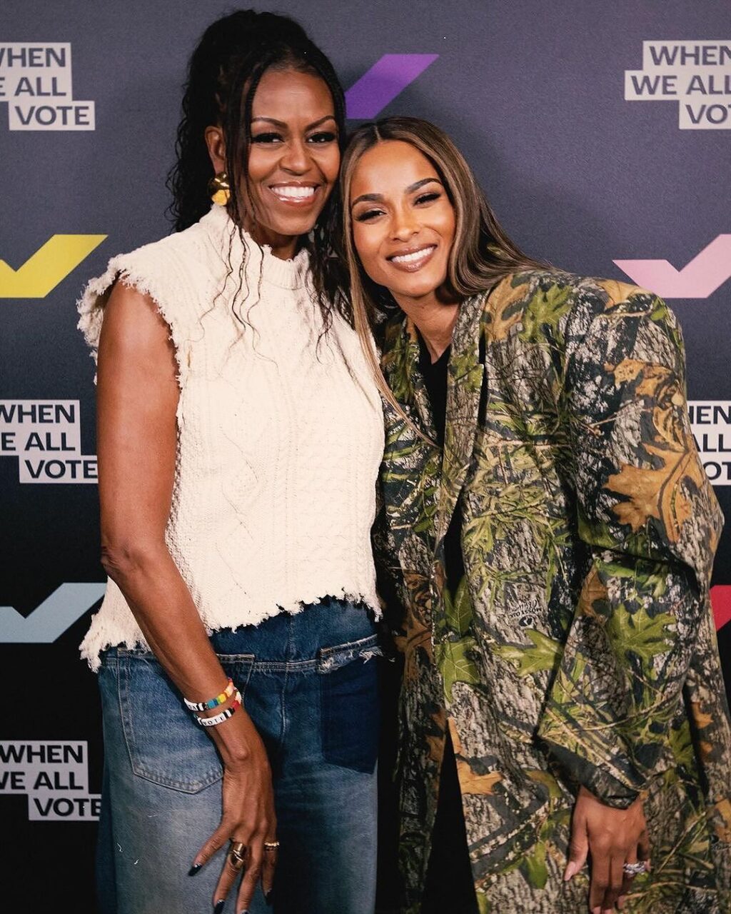 Ciara-Posed-with-Michelle-Obama-in-a-Namibia-Camouflage-Jacket-During-at-a-22When-We-All-Vote22-Rall