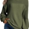 Dokotoo Women's Casual Long Sleeve Sweaters Loose Crewneck Knit Solid Pullover Sweater Jumper Tops