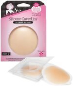 Hollywood Fashion Secrets Silicone Coverups, Size 2, Hypoallergenic, Reusable, Washable, Gentle on Skin, Ultra Thin, Self Adhesive, Light Shade, 1 Pack