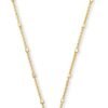 Kendra Scott Letters A-Z Pendant Necklace for Women, Fashion Jewelry, 14k Gold-Plated Brass