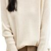 Women's Turtleneck 100% Merino Wool Sweater 2024 Fall Winter Classic Warm Soft Raglan Long Sleeve Knit Sweater