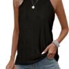 BLENCOT Tanks Tops for Women Trendy 2025 Spring Summer Casual Sleeveless Eyelet Basic Textured Halter Neck T Shirts