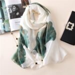 Fashion Scarves Scarf 100% Silk Feeling Scarf Silk Like Scarves Long Lightweight Sunscreen Shawls for Women - Image 2