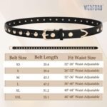 WERFORU Women Fashion Leather Belt Women Belts for Jeans Dress Women Punk Leather Belt Women Studded Belt - Image 6