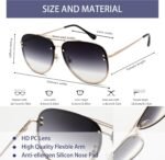 Premium Rimless Oversized Aviator Sunglasses for Women, Polarized PC Lens UV Protection Women’s Shade VF2203 - Image 4