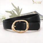 JASGOOD Women Leather Belt for Jeans Pants Ladies Casual Waist Belt Fashion Women Belt with Gold Buckle - Image 5