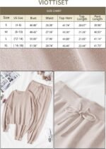 Viottiset Women's 2 Piece Outfits Sweatsuit Casual Knit Pullover Sweater Pajamas Lounge Set - Image 6