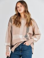 ANRABESS Womens Oversized Sweaters Fall 2024 Fashion Crewneck Batwing Long Sleeve Side Slit Knit Pullover Sweater Tops - Image 7