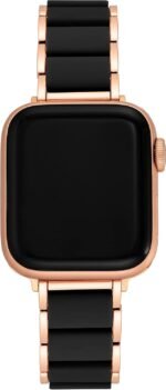 Anne Klein Rubberized Fashion Bracelet for Apple Watch, Secure, Adjustable, Apple Watch Replacement Band, Fits Most Wrists