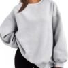 EFAN Womens Oversized Sweatshirts Hoodies Fleece Crewneck Sweaters Casual Tops Comfy Fall Fashion Outfits Winter Clothes 2024