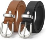 JASGOOD Womens Leather Belts for Jeans Pants 1.1" Width Vintage Ladies Belts for Dresses