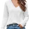 Sweaters for Women Trendy Fall Fashion 2024 Womens Long Sleeve Tops Shirts Blouses V Neck Casual Women's Pullover Sweater