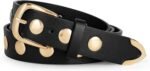 WERFORU Women Fashion Leather Belt Women Belts for Jeans Dress Women Punk Leather Belt Women Studded Belt